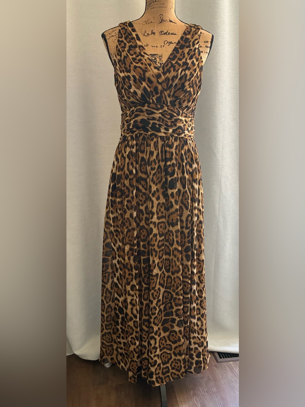 Spiegel Leopard Print Maxi Skirt in Brown and Black